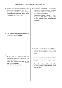 1 1. Kütlece % 70`lik derişik nitrik asit (HNO3) çözeltisinin yoğunluğu