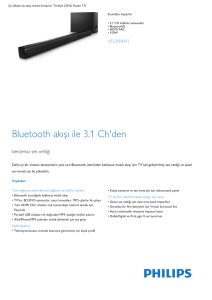 Product Leaflet: 3.1 CH kablolu subwoofer Bluetooth® Soundbar