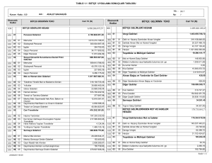 TABLO 1.1 BÜTÇE UYGULAMA SONUÇLARI TABLOSU 1.609