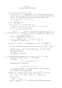 MT 131 2012 ARA SINAV C¸ ¨OZ¨UMLER 1. (a) Rf = {y ∈ R : en az