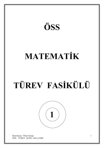 öss matematik türev fasikülü 1