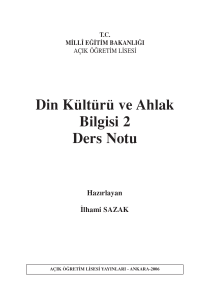 Din Kültürü ve Ahlak Bilgisi 2 Ders Notu