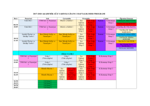 2017-2018 akademik güz yarıyılı lisans 1 haftalık ders programı