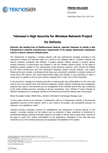 Teknoser`s High Security for Wireless Network Project for DeFacto