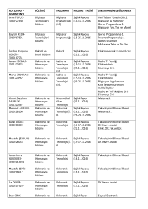 ADI SOYADI - ÖĞRENCİ NO BÖLÜMÜ PROGRAMI MAZERET