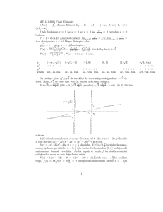 MT 131 2005 Final Çözümler 1.f(x) = x3 ,Tanım Kümesi Df = R