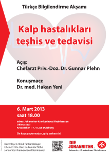 Türkçe Bilgilendirme Akşamı 6. Mart 2013 saat 18.00 Açış: Chefarzt