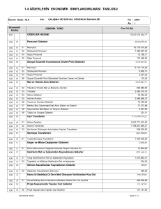 1.4 giderlerin ekonomik sınıflandırılması tablosu