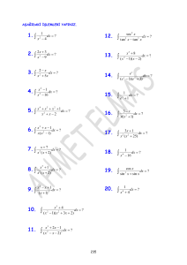 integral çözümlü sorular