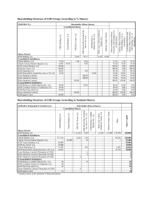 Shareholding Structure of GSD Group (According to