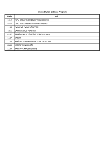 Kodu Adı 1312 TAPU KADASTRO MESLEK YÜKSEKOKULU 8567