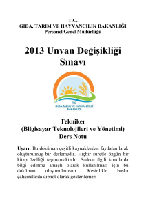 2013 Unvan Değişikliği Sınavı - TC Gıda Tarım ve Hayvancılık