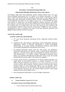 İstanbul Üniversitesi Sözleşmeli Bilişim Personeli Alım İlanı T.C.