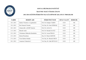 sosyal bilimler enstitüsü işletme tezli yüksek lisans 2013