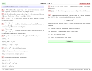 ˙Isim: MATEMAT˙IK I Sonbahar 2013 S1 (