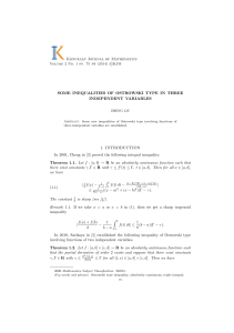 Konuralp Journal of Mathematics SOME INEQUALITIES