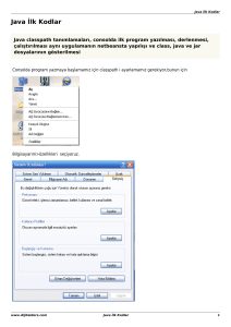 Java Applet Temelleri : Java İlk Kodlar