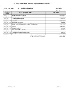 1.9 BÜTÇE GİDERLERİNİN EKONOMİK SINIFLANDIRILMASI