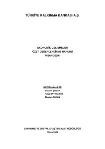 Ekonomik Gelişmeler Özet Değerlendirme Raporu, Nisan 2009-I