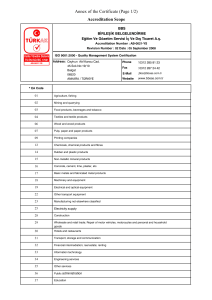 Annex of the Certificate (Page 1/2) Accreditation Scope