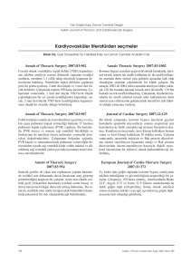 186 Literaturden Secme - Türk Göğüs Kalp Damar Cerrahisi Dergisi