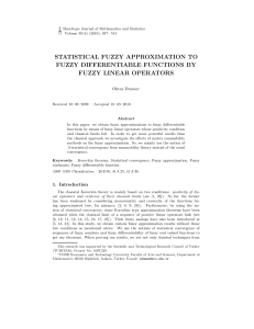 statistical fuzzy approximation to fuzzy differentiable functions by