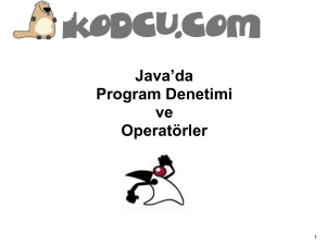 Java`da Program Denetimi ve Operatörler