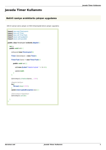 Java Applet Temelleri : Javada Timer Kullanımı