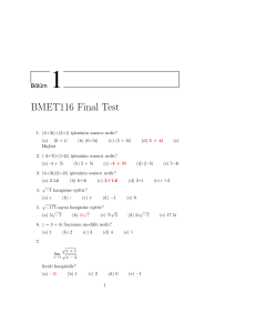 BMET116 Final Test