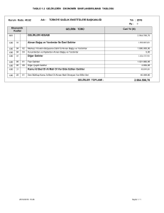 1.2 Gelirlerin Ekonomik Sınıflandırılması Tablosu