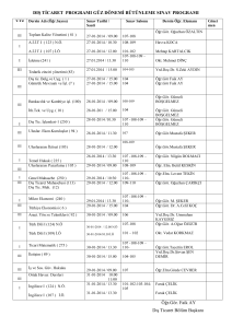 DIŞ TİCARET PROGRAMI GÜZ DÖNEMİ BÜTÜNLEME SINAV