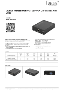 DIGITUS Professional DIGITUS® VGA UTP Uzatıcı, Alıcı Ünite