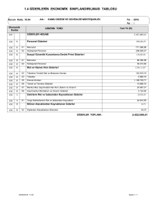 1.4 giderlerin ekonomik sınıflandırılması tablosu