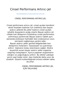 Cinsel Performans Artırıcı Jel