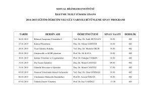 sosyal bilimler enstitüsü işletme tezli yüksek lisans 2014