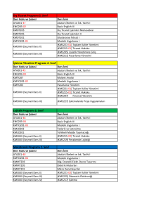 Dış Ticaret Programı 2. Sınıf İşletme Yönetimi Programı 2. Sınıf