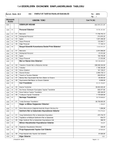 1.4 giderlerin ekonomik sınıflandırılması tablosu