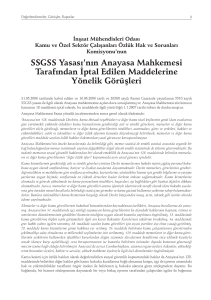 SSGSS Yasası`nın Anayasa Mahkemesi Tarafından İptal Edilen