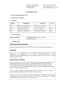 Curriculum Vitae - school of applied sciences