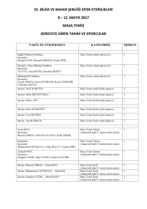 12 mayıs 2017 masa tenisi dereceye giren takım ve sporcular