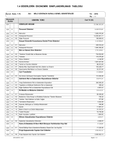 1.4 giderlerin ekonomik sınıflandırılması tablosu