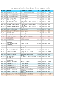 2014-15 bahar dönemi dış ticaret örgün öğretim vzie sınav takvimi