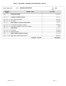 TABLO 1.2 GELİRLERİN EKONOMİK SINIFLANDIRILMASI