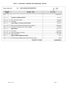 TABLO 1.2 GELİRLERİN EKONOMİK SINIFLANDIRILMASI