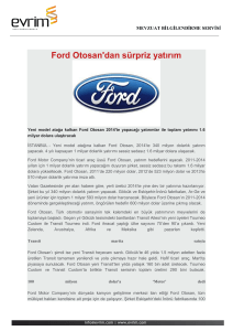 Ford Otosan`dan sürpriz yatırım