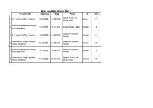 Program Adı Başlangıç Bitiş Adres İl Saat 1 Dış Ticaret Sertifika