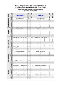 sdü. keçiborlu meslek yüksekokulu iktisadi ve idari programlar bölümü