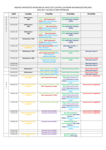 Yaz Okulu Ders Programı_derslik - Akdeniz Üniversitesi Elektrik