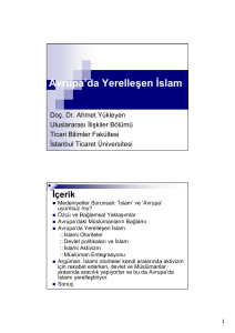 Avrupa`da Yerelleşen İslam - İstanbul Ticaret Üniversitesi