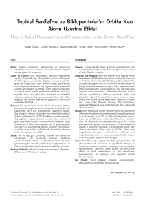 Topikal Fenilefrin ve Siklopentolat`ın Orbita Kan Akımı Üzerine Etkisi